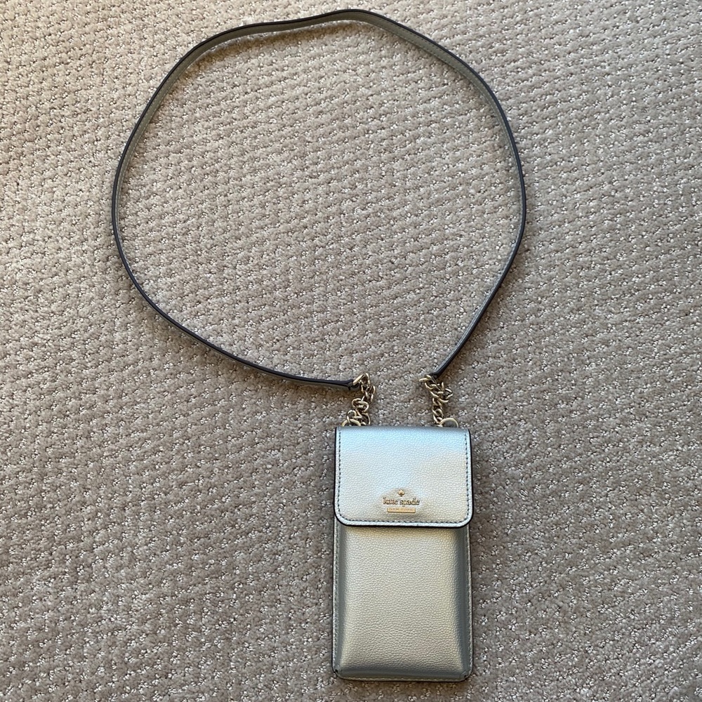 New Kate Spade silver phone crossbody bag